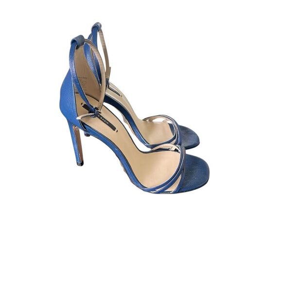 Zara Basic Collection Open Toe Stiletto Heels Blue Size 40 ( 9.5) - Picture 1 of 9